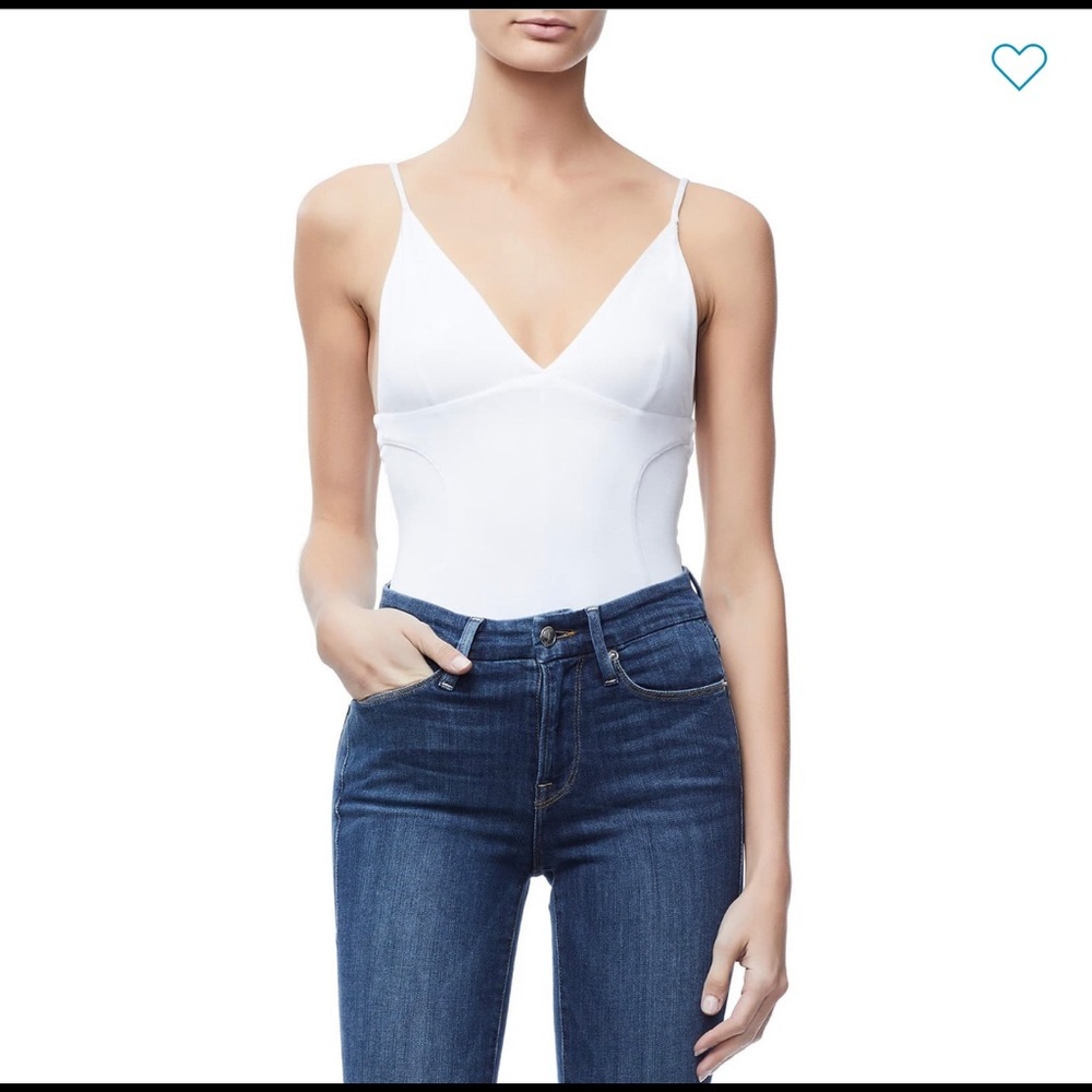 Good American Not So Basic Camisole Bodysuit Whit… - image 2